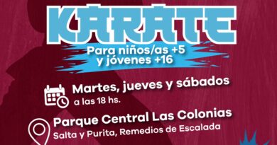 Abren inscripciones gratuitas para clases de karate en el Parque Central las Colonias